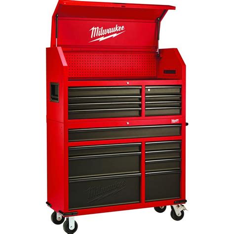 milwaukee tool chest cabinet set rolling 46 in. 16-drawer steel|milwaukee rolling cabinet drawer.